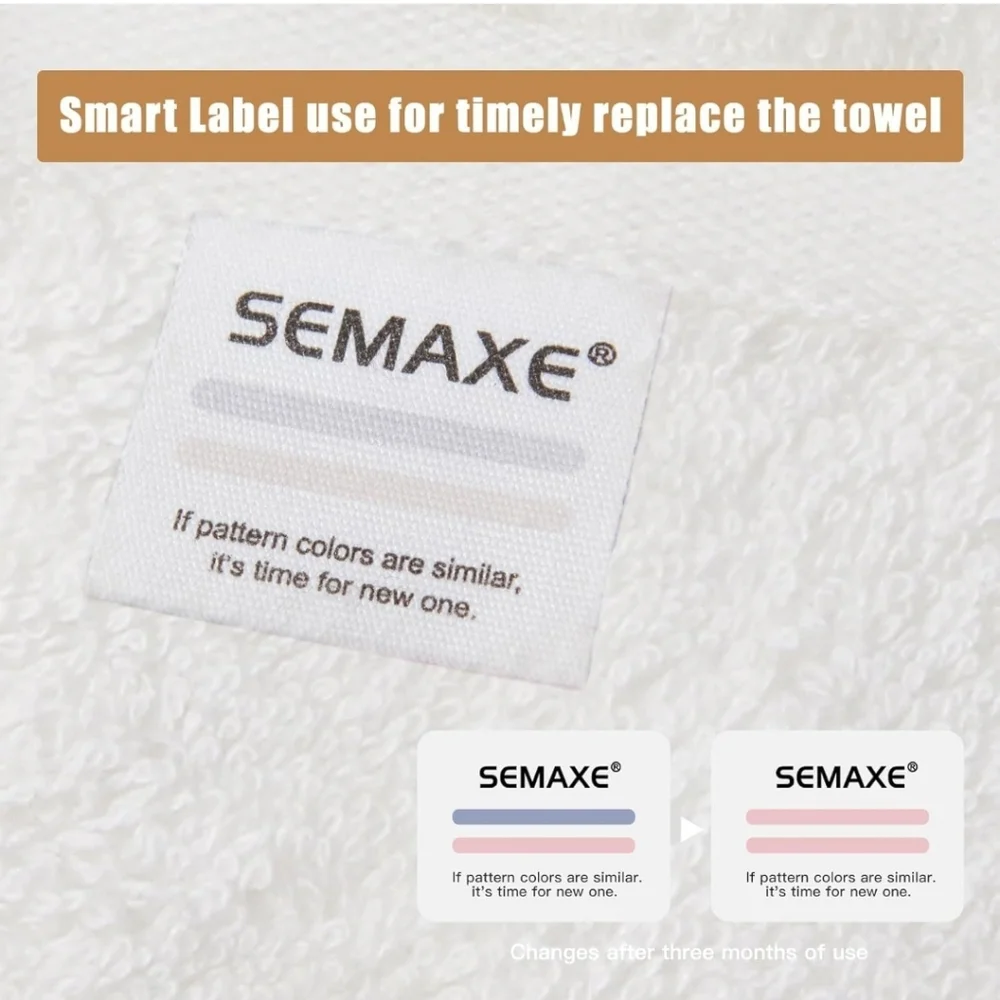 SEMAXE White Towel Set, 100% Cotton with Hanging Loops, 8piece Set